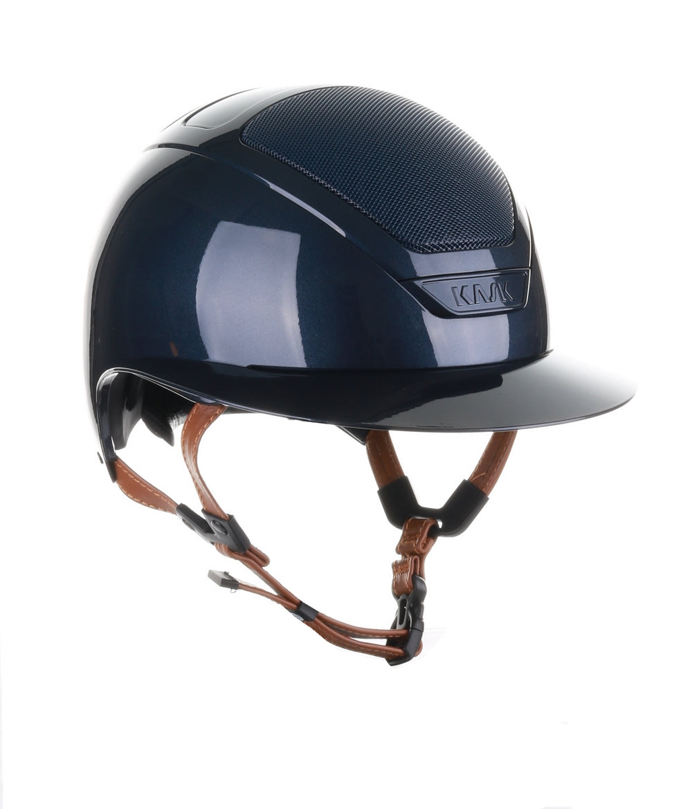 Kask Star Lady 2.0 Pure Shine Chrome Leather Light Brown Chinstrap Navy