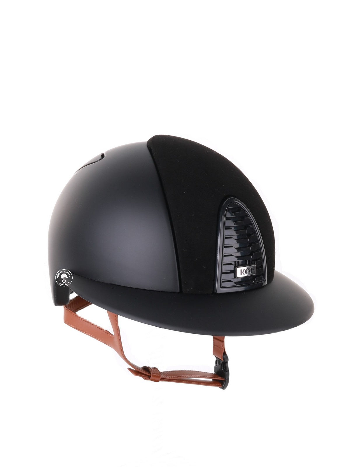 Kep Italia Riding Helmet Cromo 2.0 Matt Polo Peak Black Suede Insert Beige Chin Strap