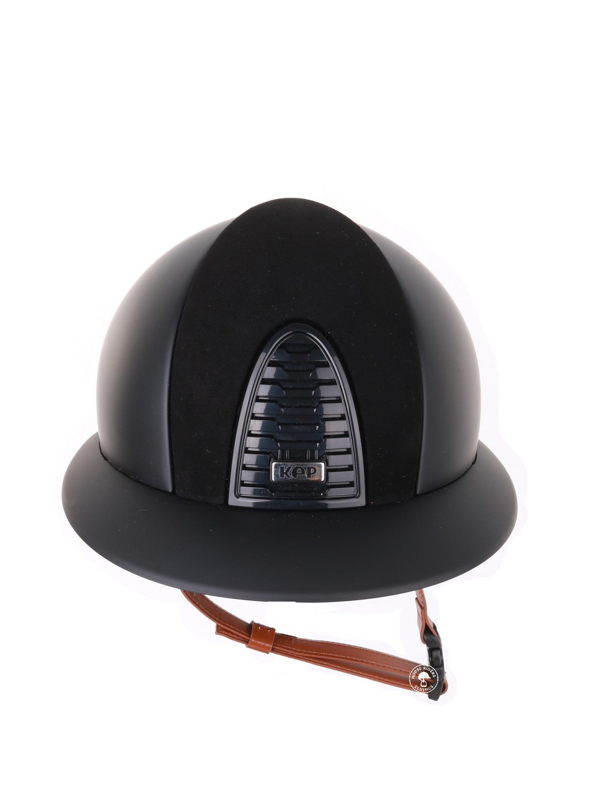 Kep Italia Riding Helmet Cromo 2.0 Matt Polo Peak Black Suede Insert Beige Chin Strap