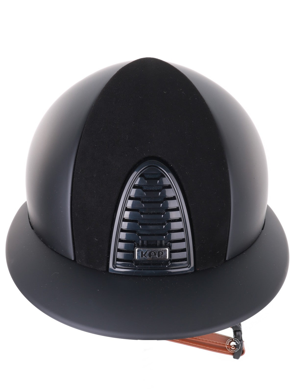 Kep Italia Riding Helmet Cromo 2.0 Matt Polo Peak Black Suede Insert Beige Chin Strap