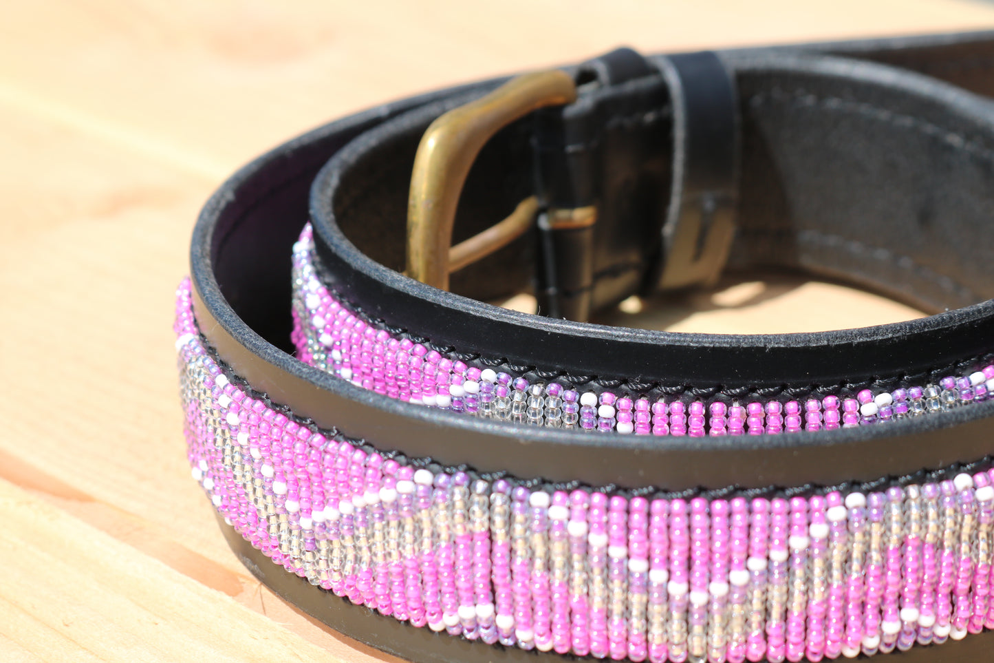 Belt with beads Kabaka Pink