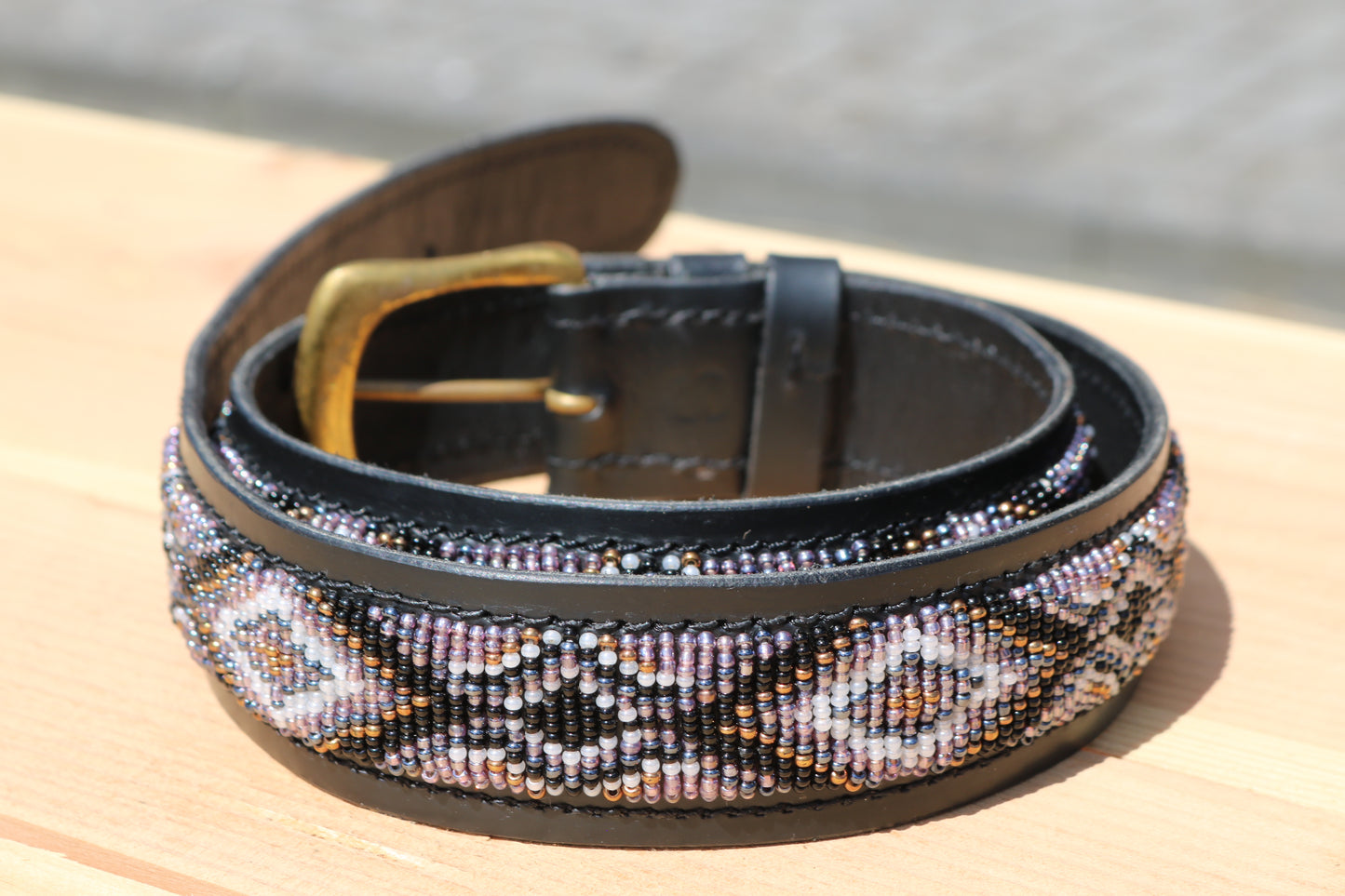 Belt with Kampuni Gray beads