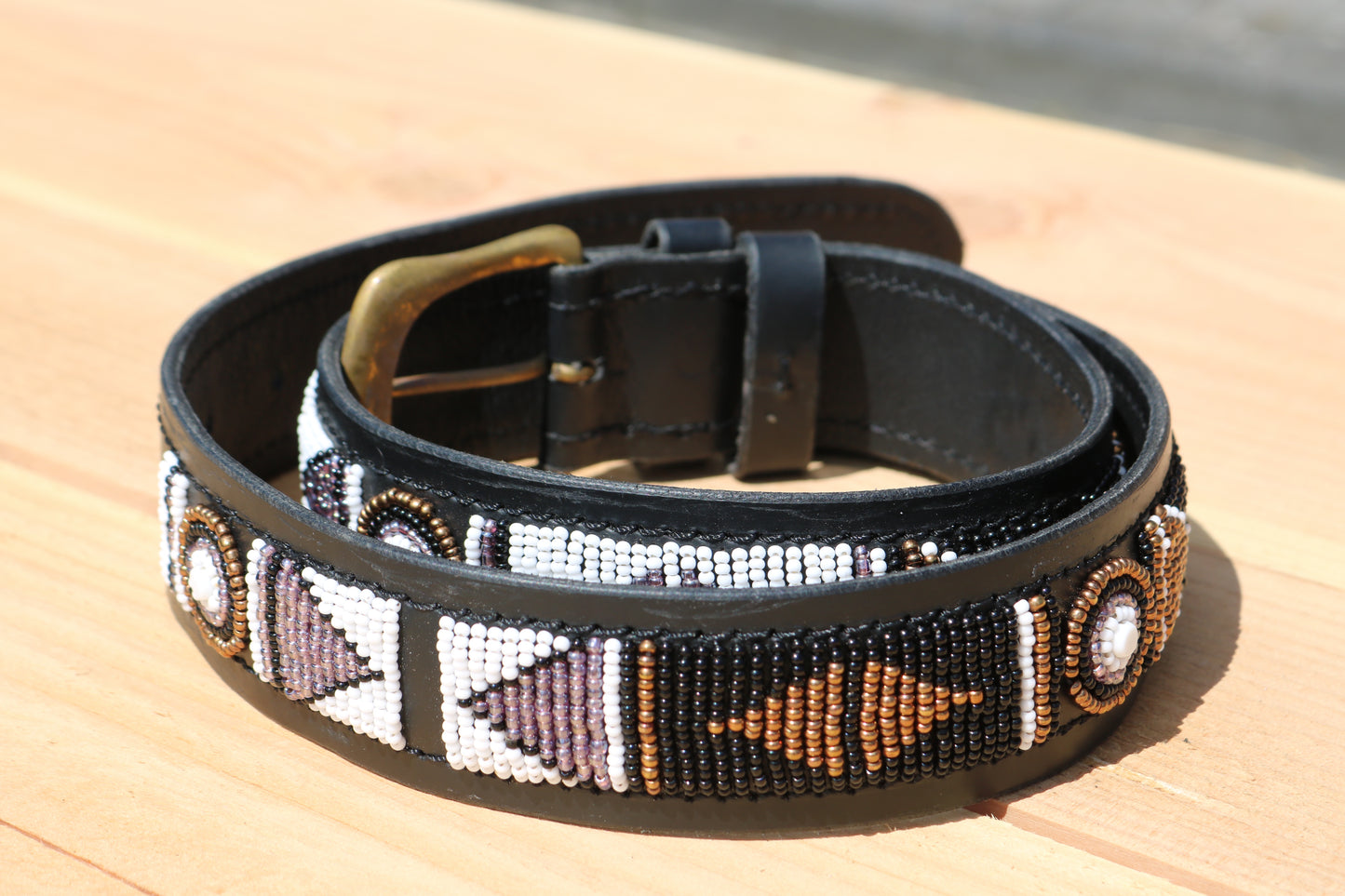 Belt with beads Swahili Black