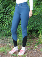 Equiline rijbroek dames full grip hoge band Eufrefh Legion Blue