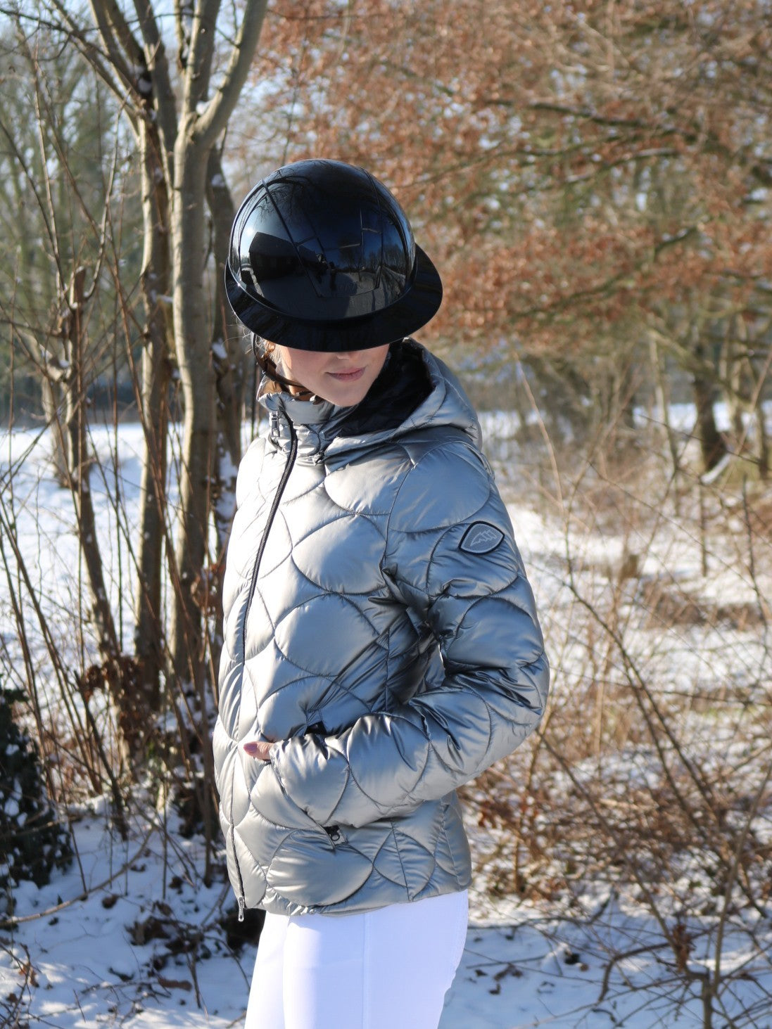 Equiline Gewatteerde Jas Dames Gasic Argento