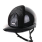 Kep Italia Riding Helmet Cromo 2.0 Diamond  Polo Peak Black Shaded Silver Insert Swarovski Frame