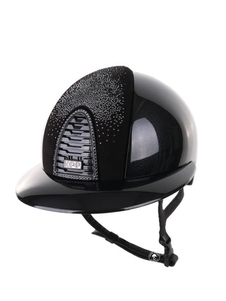 Kep Italia Riding Helmet Cromo 2.0 Diamond  Polo Peak Black Shaded Silver Insert Swarovski Frame