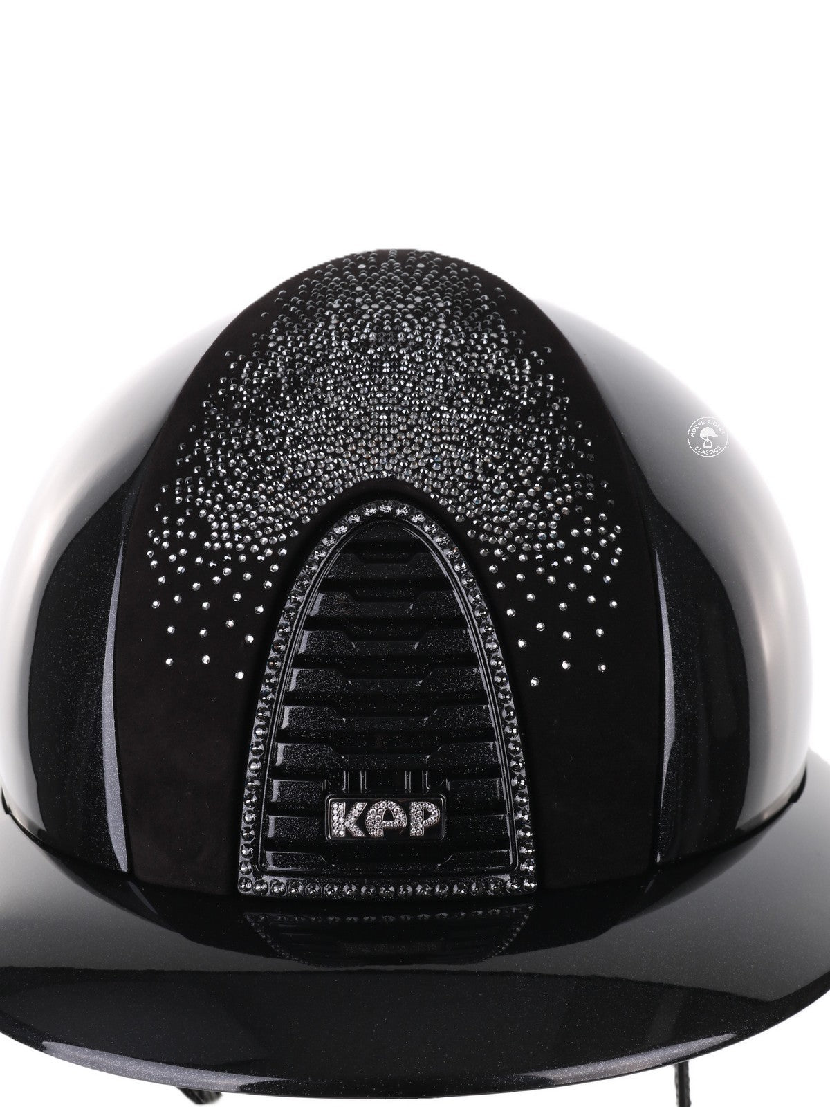 Kep Italia Riding Helmet Cromo 2.0 Diamond  Polo Peak Black Shaded Silver Insert Swarovski Frame