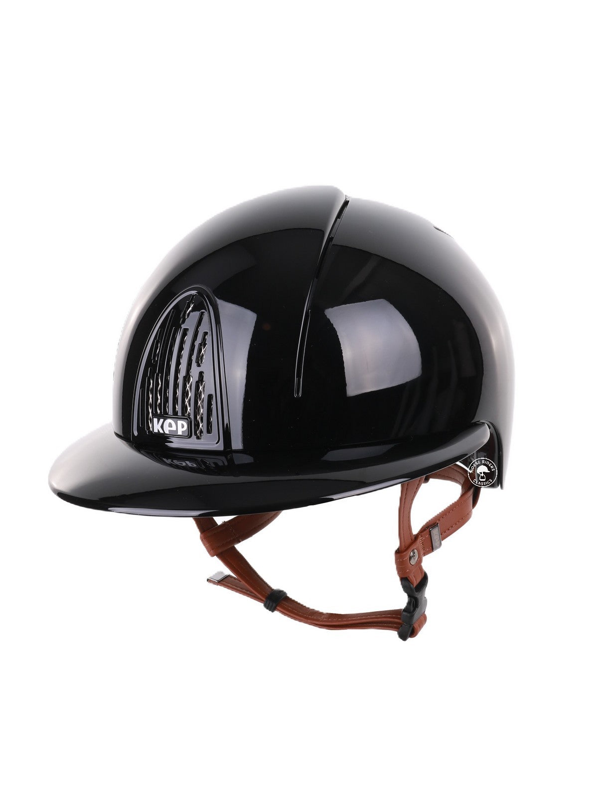 Kep Italia Riding Helmet Smart Polish Polo Black Beige Chin strap