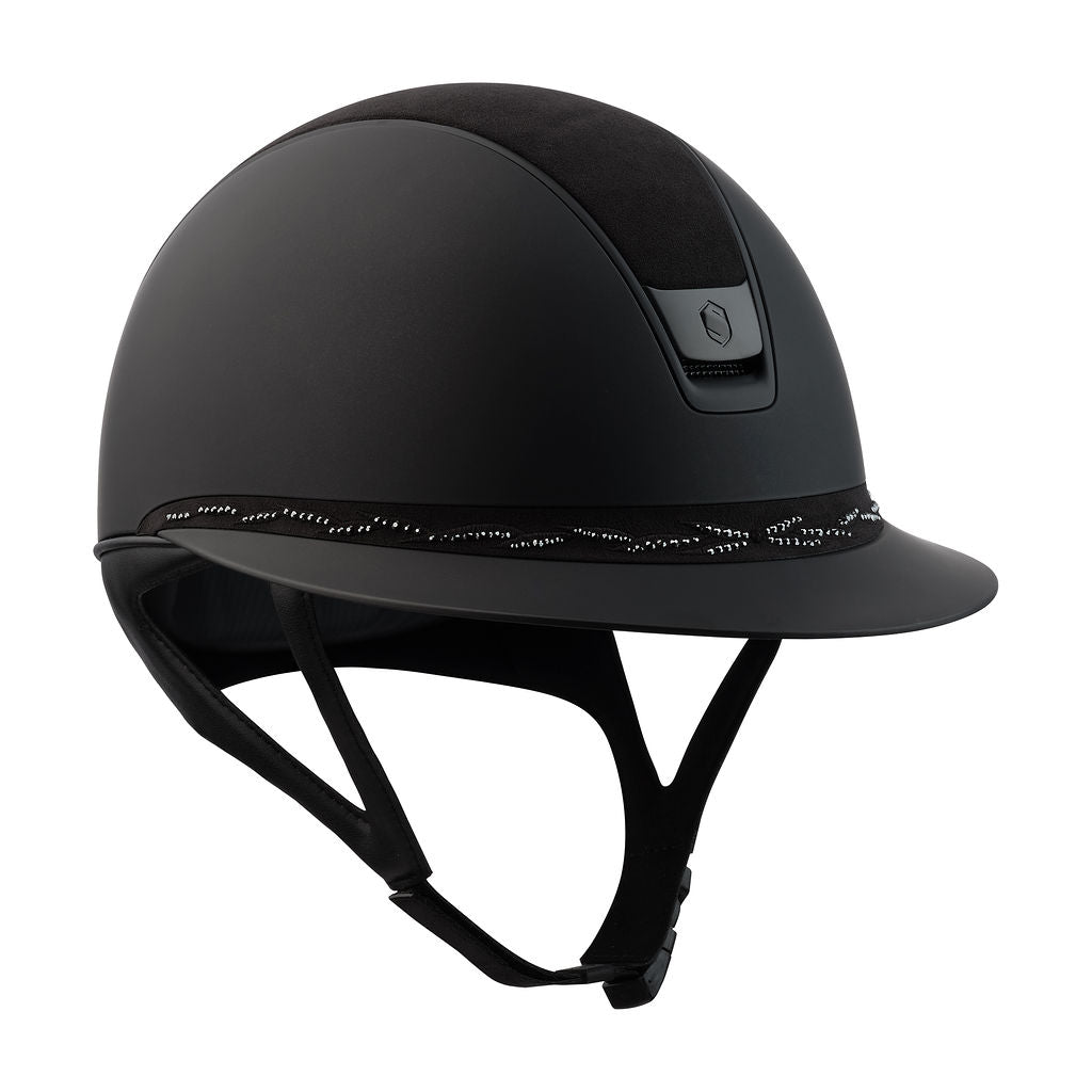 Samshield 2.0 Miss Shield shadowmatt riding helmet Flower Swarovski Black