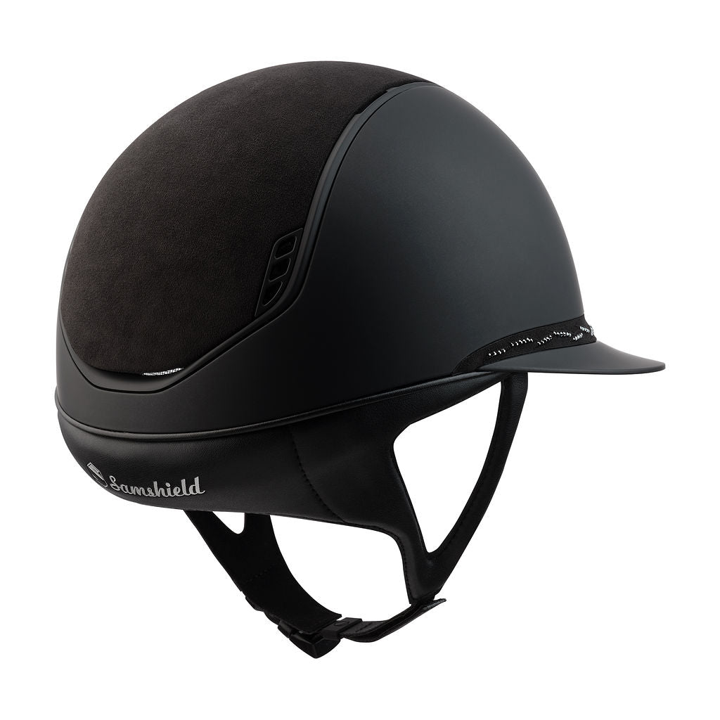 Samshield 2.0 Miss Shield shadowmatt riding helmet Flower Swarovski Black