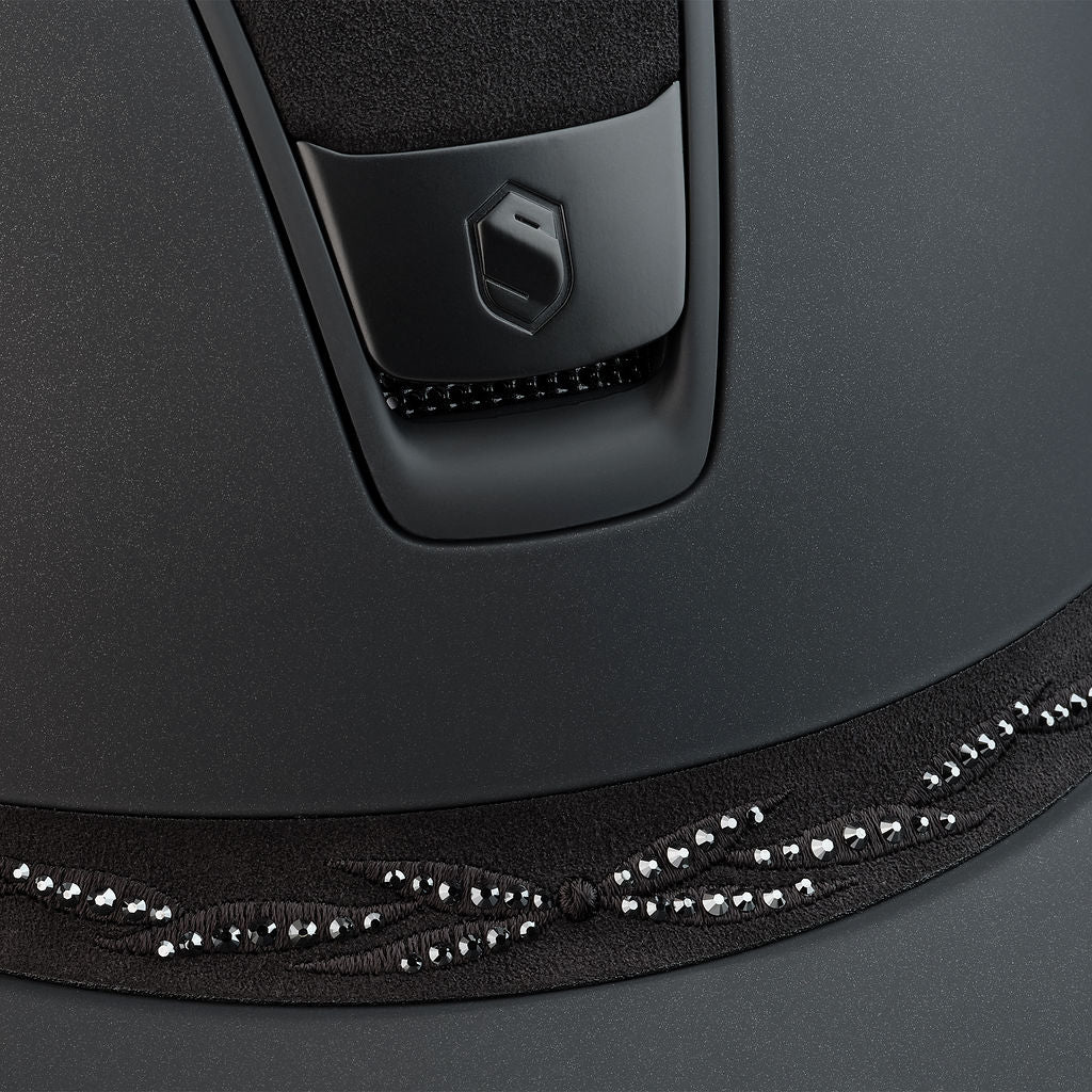 Samshield 2.0 Paardrijhelm Miss Shield Shadowmatt Flower Swarovski Zwart