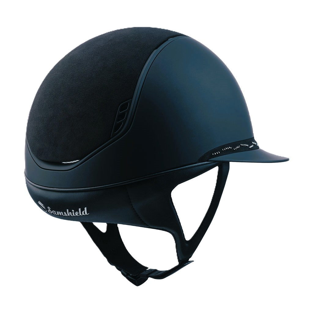 Samshield 2.0 Miss Shield shadowmatt riding helmet Flower Swarovski Navy