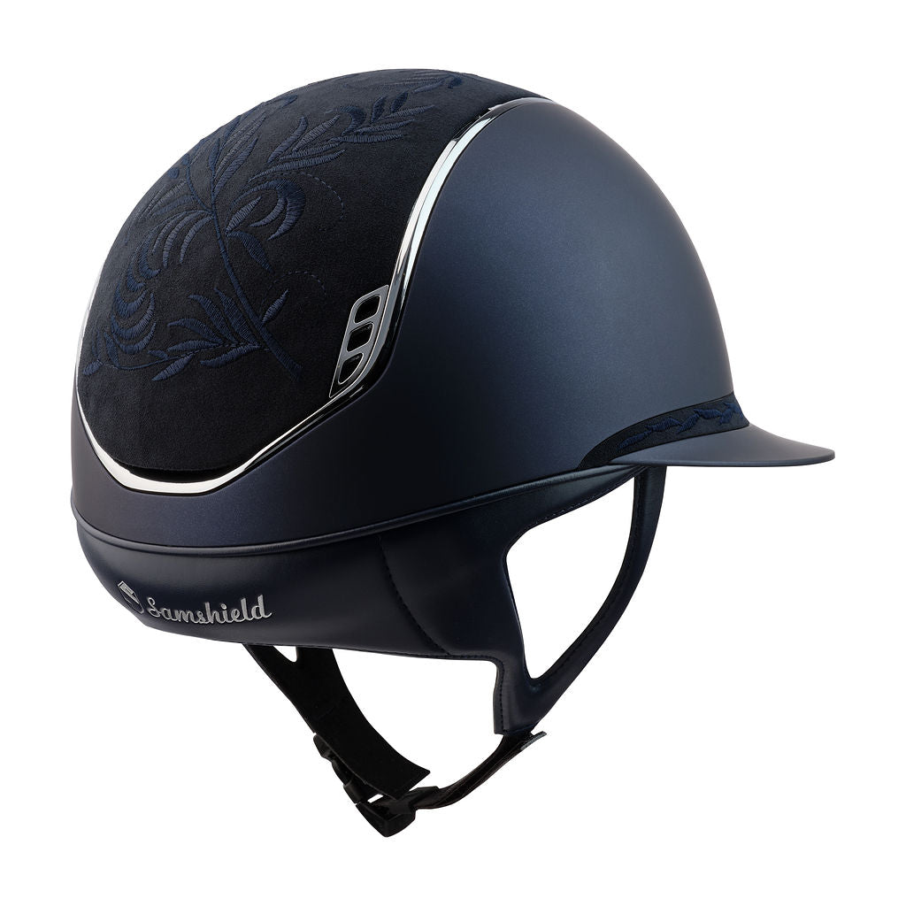 Samshield 2.0 Miss Shield shadowmatt riding helmet Flower Embroidery Navy