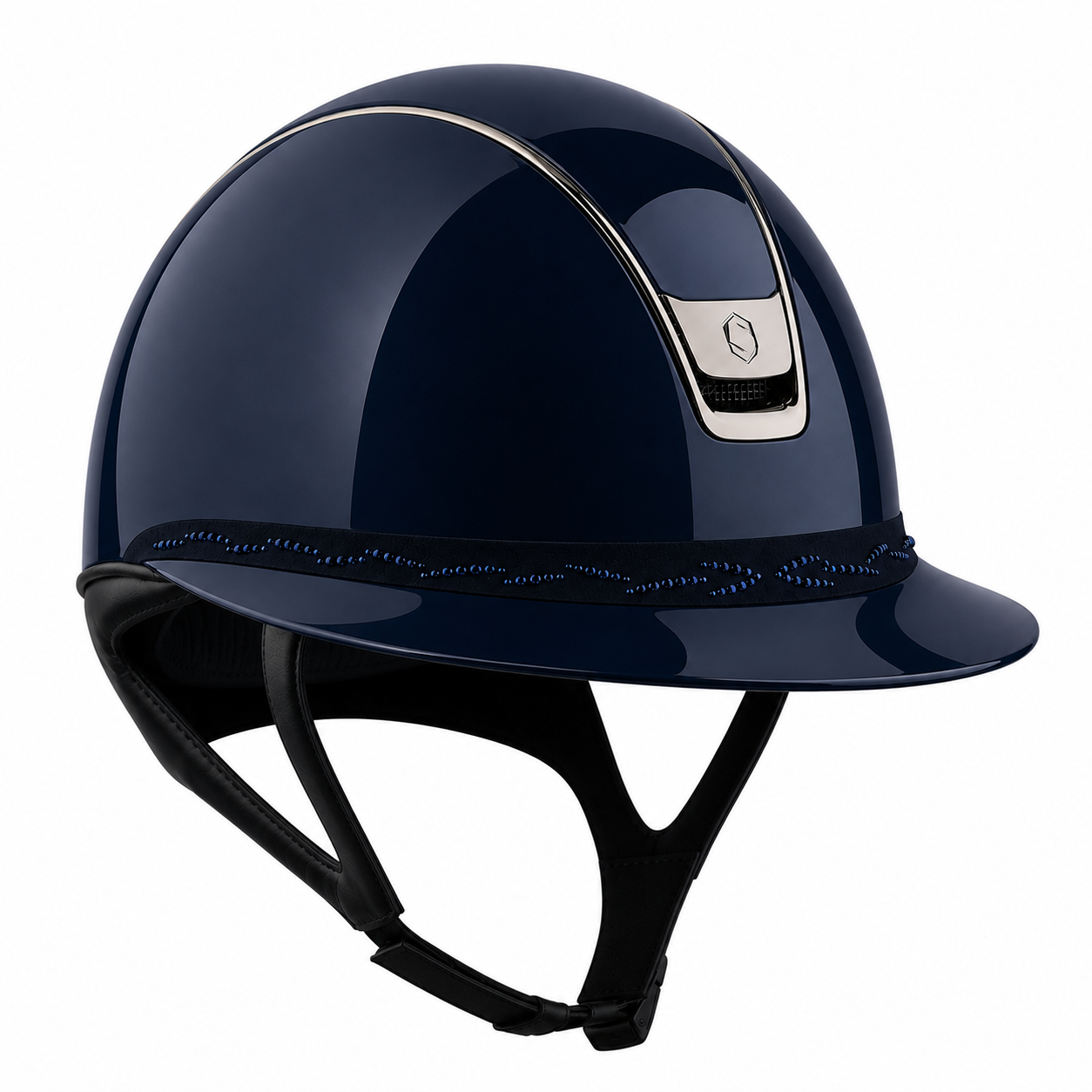 Samshield 2.0 Paardrijhelm Miss Shield Shadowglossy Flower Swarovski FB Navy Navy