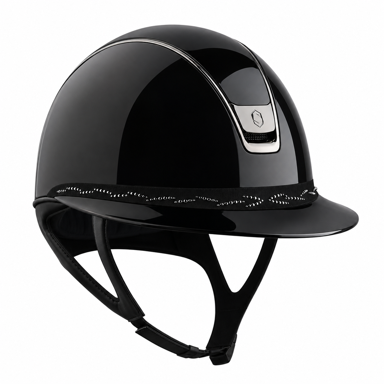 Samshield 2.0 Paardrijhelm Miss Shield Shadowglossy Flower Swarovski FB Zwart Zwart