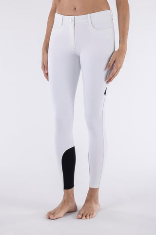 Equiline riding breeches knee grip Cornek White