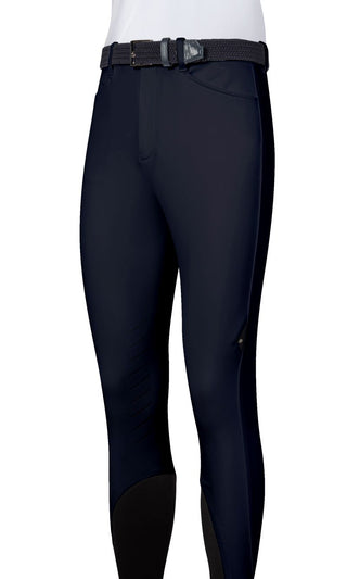 Equiline winter riding breeches men knee grip Wrentk Navy