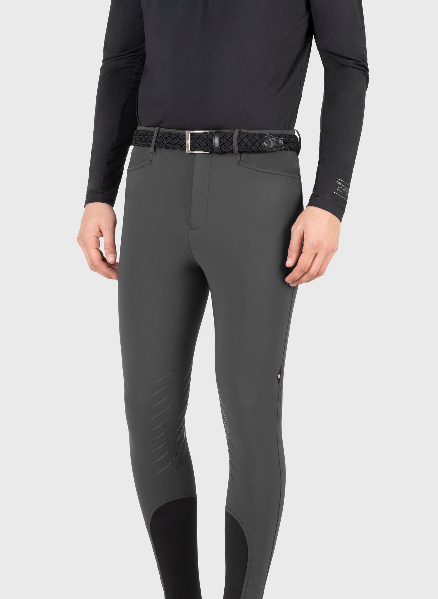 Equiline winter riding breeches men knee grip Wrentk Grey