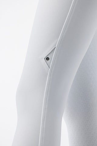 Equiline riding breeches women knee grip high waist Crystalek White