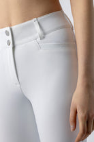 Equiline rijbroek dames knie grip hoge band Crystalek Wit Wit