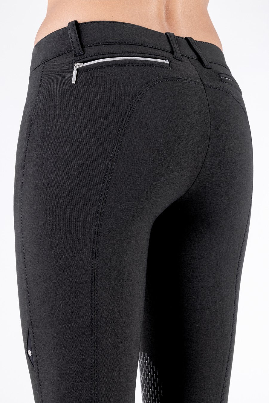 Equiline riding breeches knee grip Ash Black