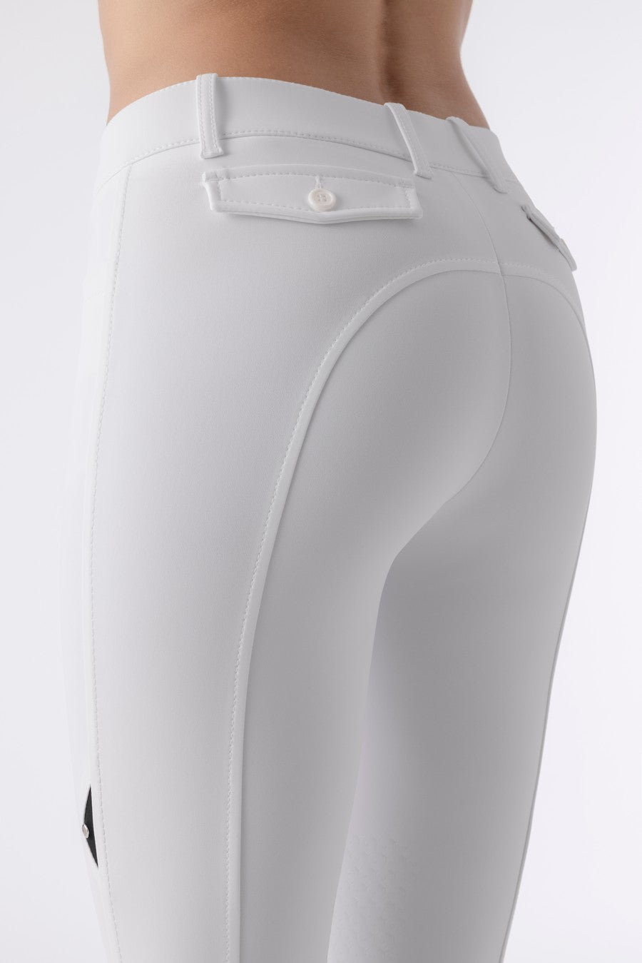 Equiline riding breeches ladies knee grip Atirk White