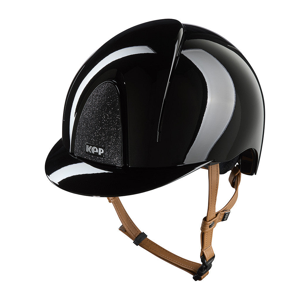 Kep Italia Paardrijhelm Smart Nova Polish Star Insert Zwart Beige Kinband