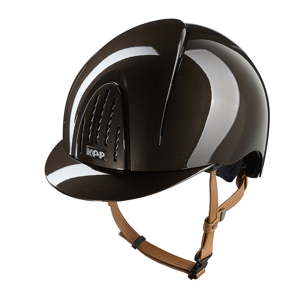 Kep Italia Paardrijhelm Smart Nova Polish Beige Kinband Bruin