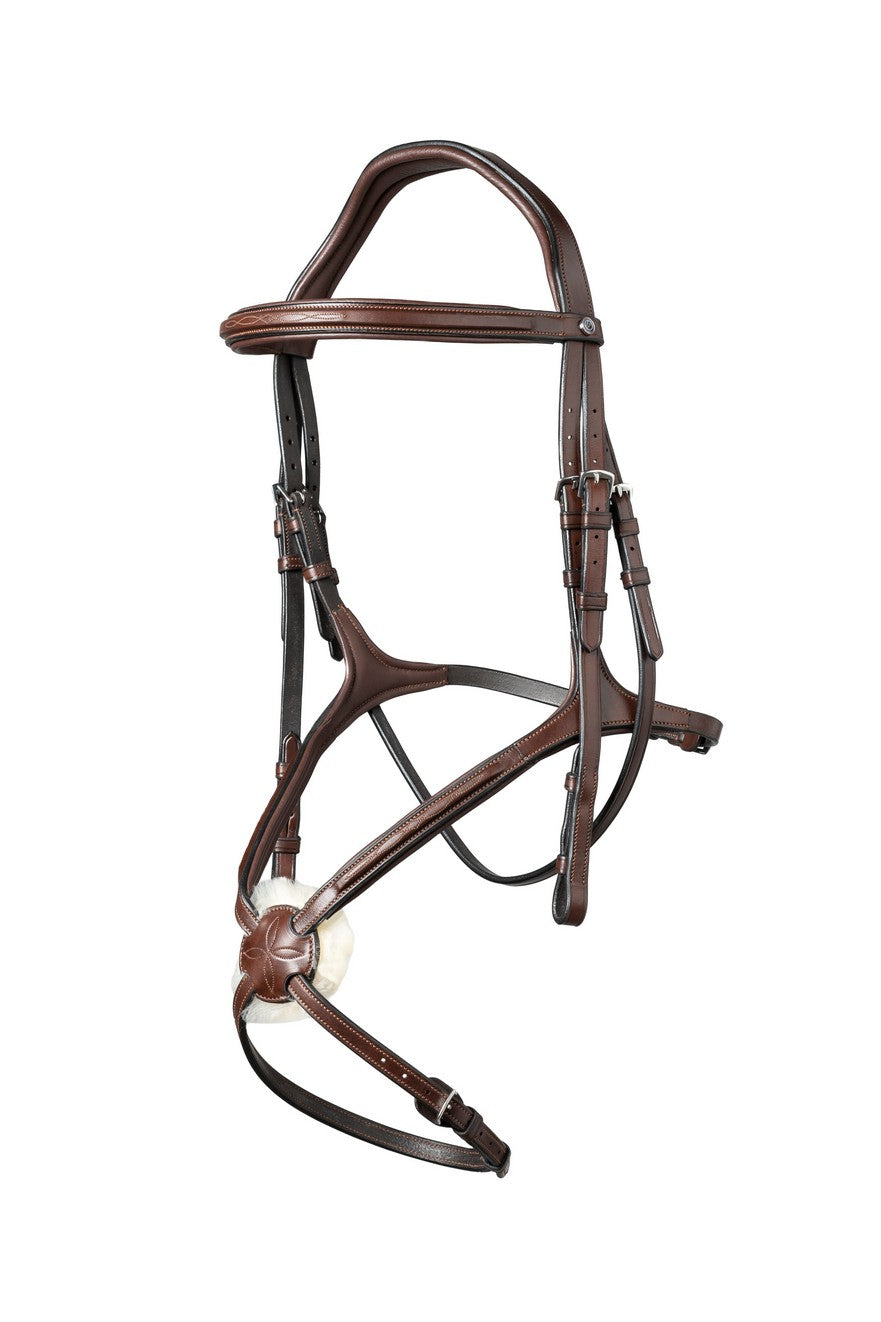 TRUST bridle Oslo Figure 8 noseband bridle silver buckles Brown