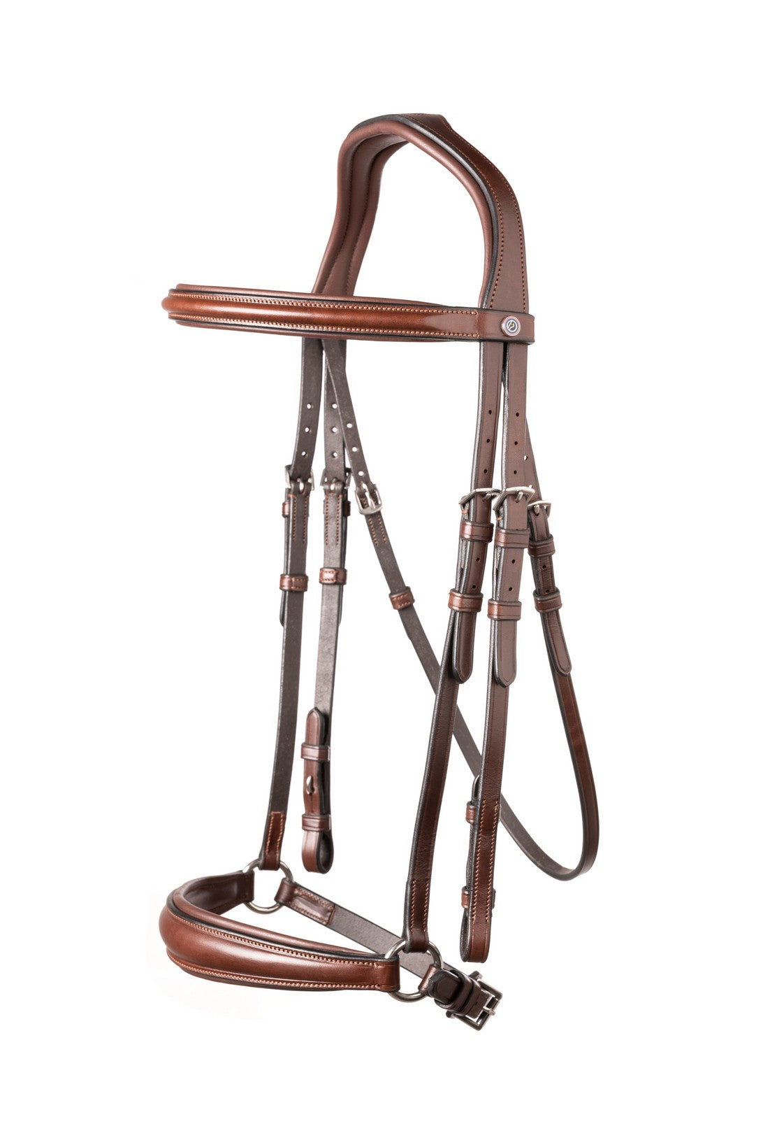 TRUST bridle Rome drop noseband silver buckles Brown