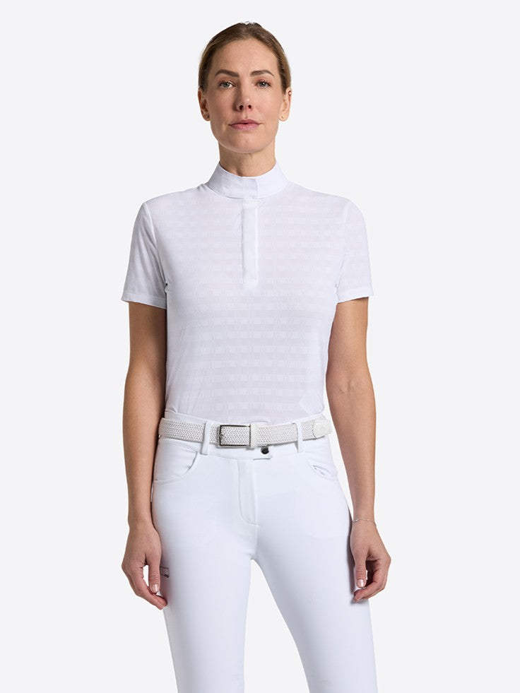 RG competition shirt Jacquard short sleeve women White