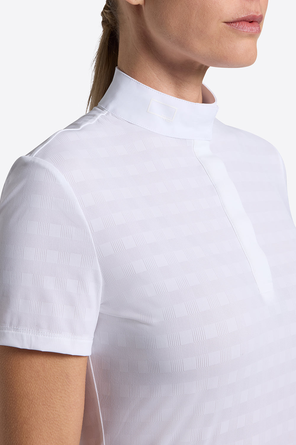 RG competition shirt Jacquard short sleeve women White