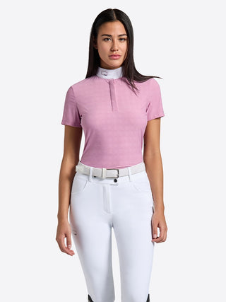 RG competition shirt Jacquard short sleeve women Pink