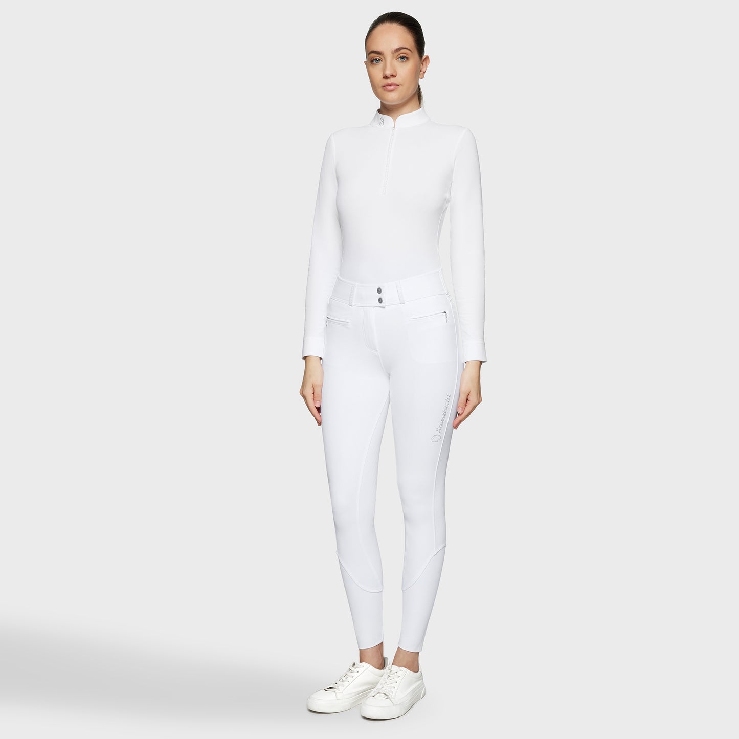 Samshield Riding Breeches Full Grip Ladies Claranova Ultra High Waist White
