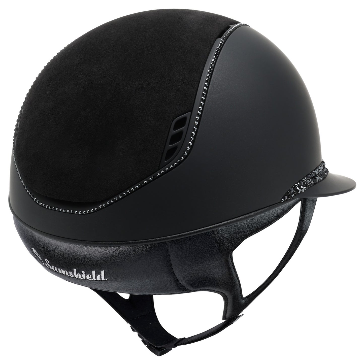 Samshield 2.0 Miss Shield shadowmatt riding helmet Black Matt 300 crystals Black