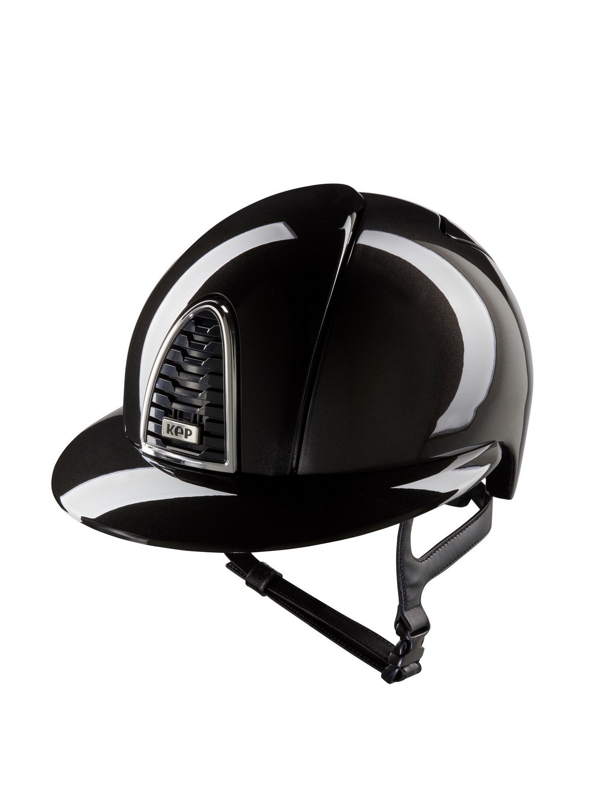 Kep Italia Paardrijhelm Cromo 2.0 Shine Polo Klep Zwart Chrome Frame Zwart