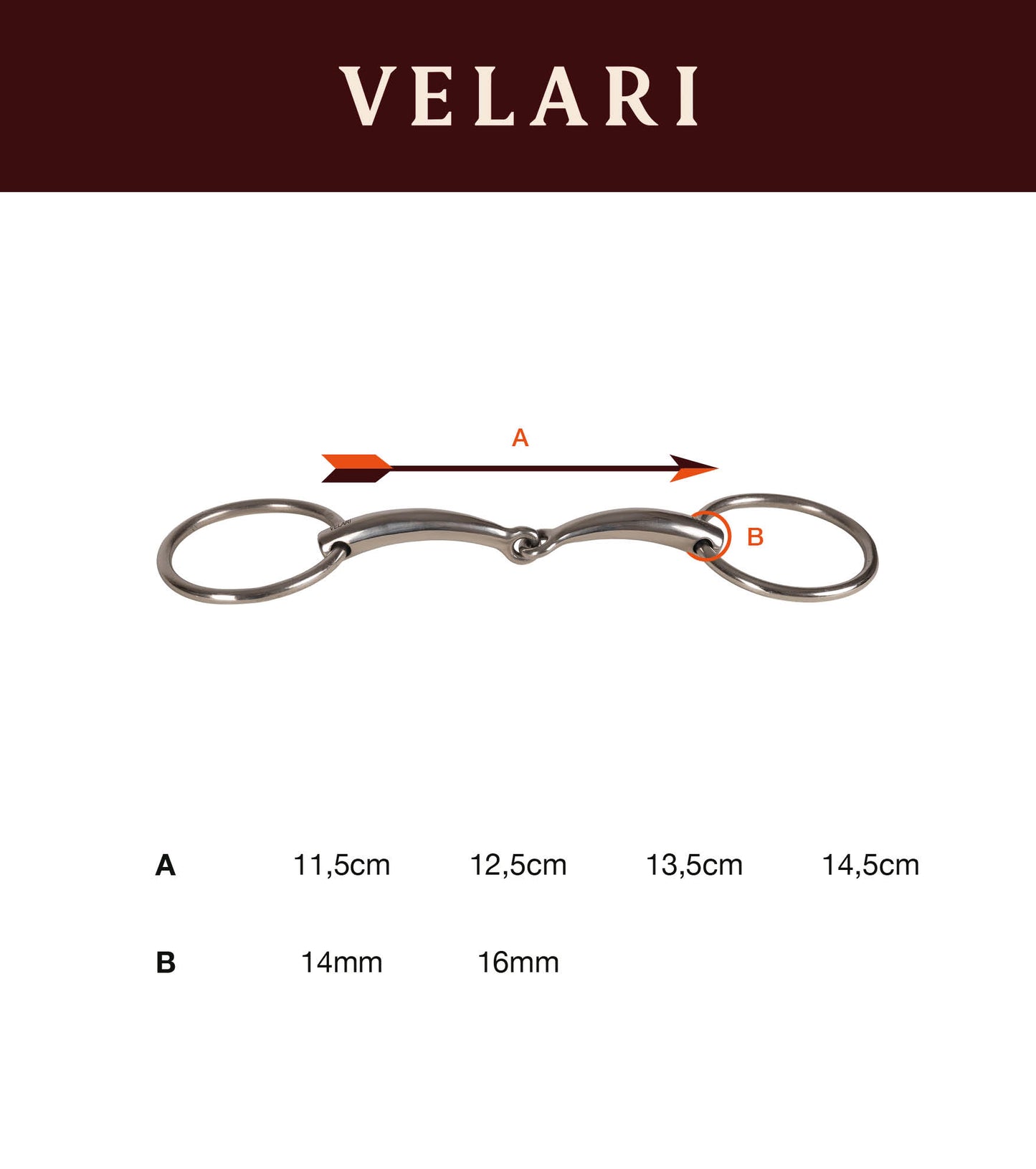 Velari Loose Ring Snaffle Single Jointed Sweet Copper 14 mm