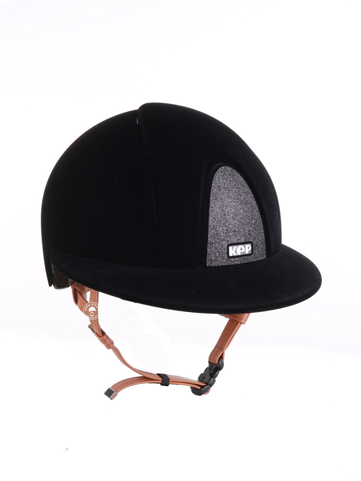 Kep Italia Paardrijhelm Smart Nova Velvet Polo Klep Star Insert Beige Kinband