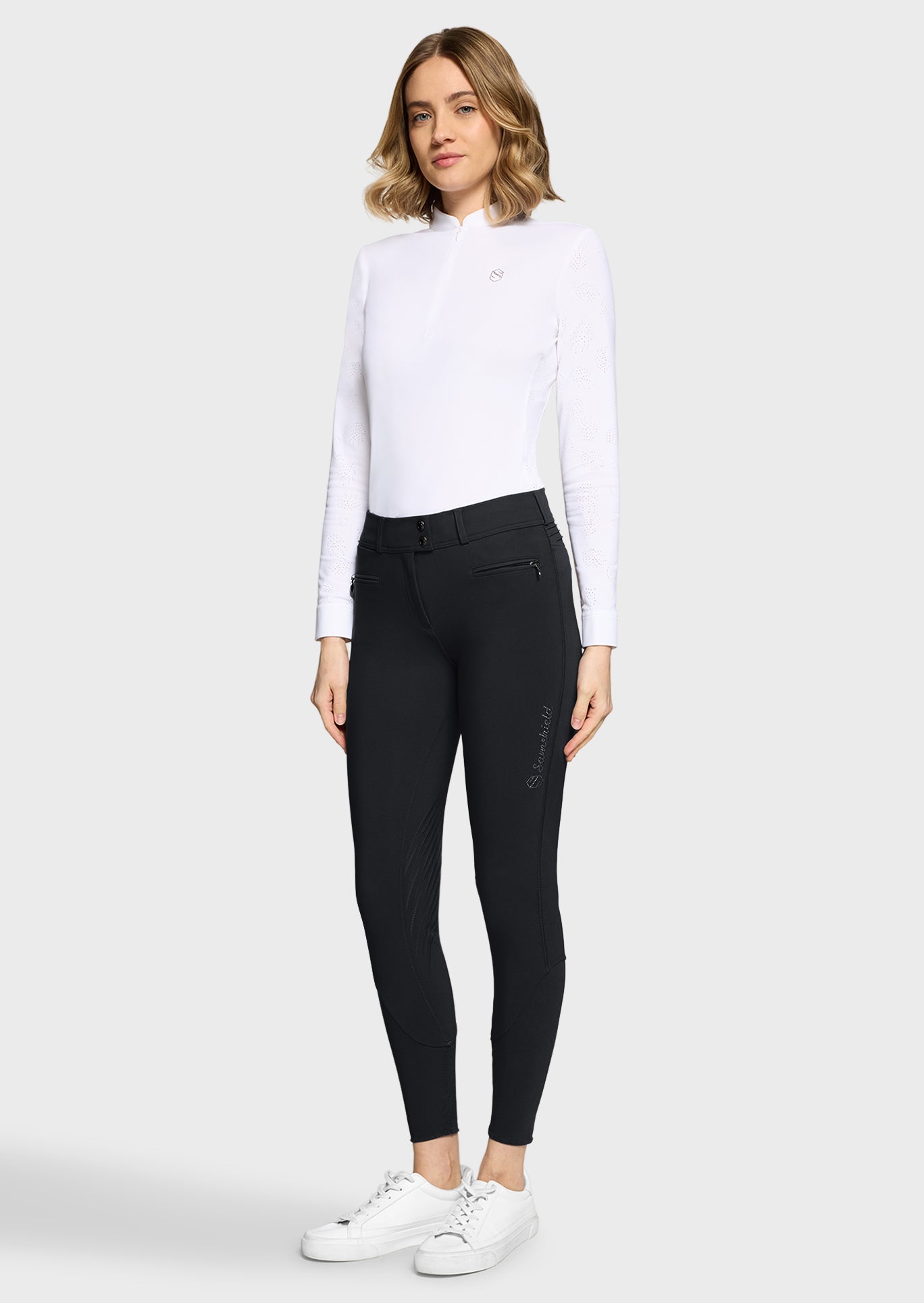 Samshield Rijbroek Knie Grip Dames Chloe Metal Dots Zwart Zwart