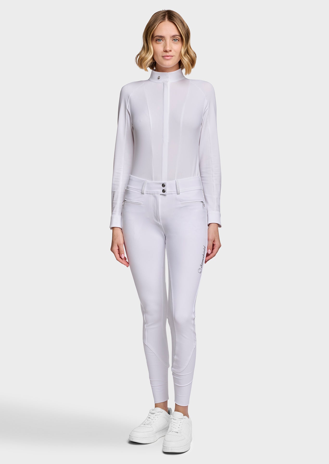 Samshield Breeches Full Grip Women Clara Crystal Fabric White
