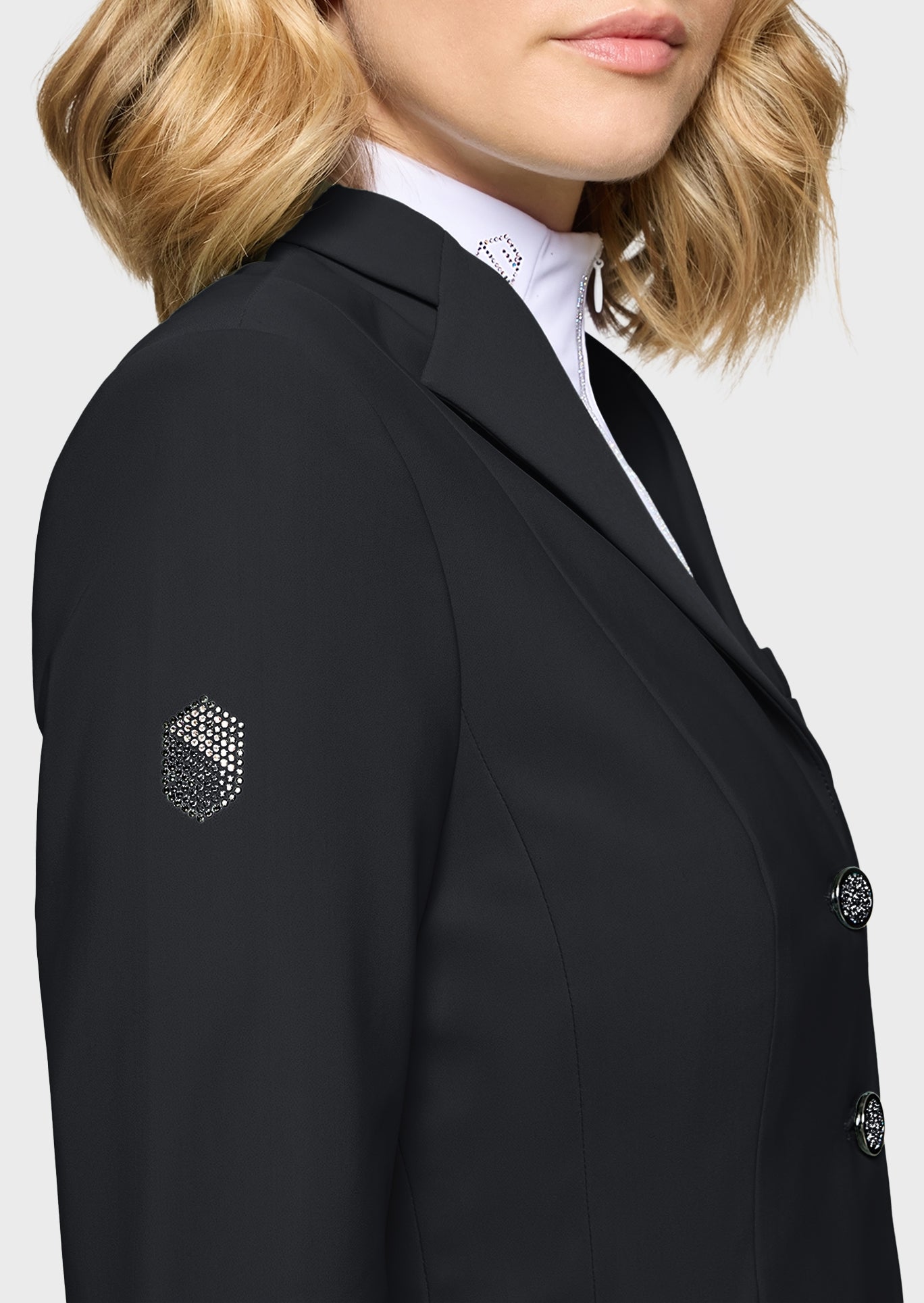 Samshield Paardrijjasje Dames Victorine Crystal Fabric Zwart