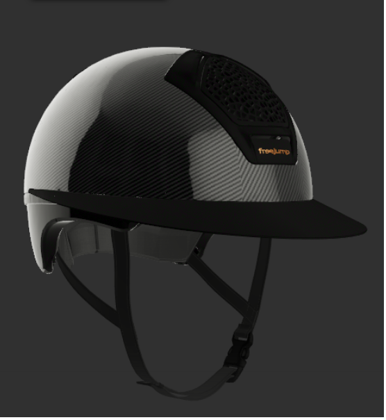 Freejump Helmet Voronoï with Temple Protection Carbon Gloss Matt Visor Black