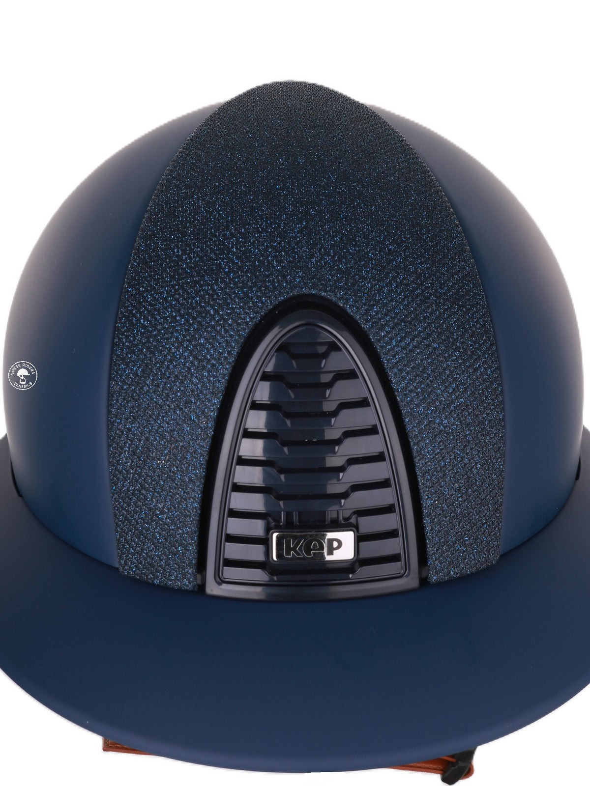 Kep Italia Paardrijhelm Cromo 2.0 Matt Polo Klep Blauw RAW Frame Luminor Blue Insert Beige Kinband