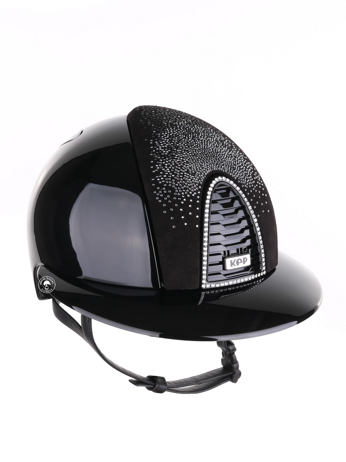 Kep Italia Paardrijhelm Cromo 2.0 Polish Polo Klep Zwart Swarovski Frame Shaded Silver insert