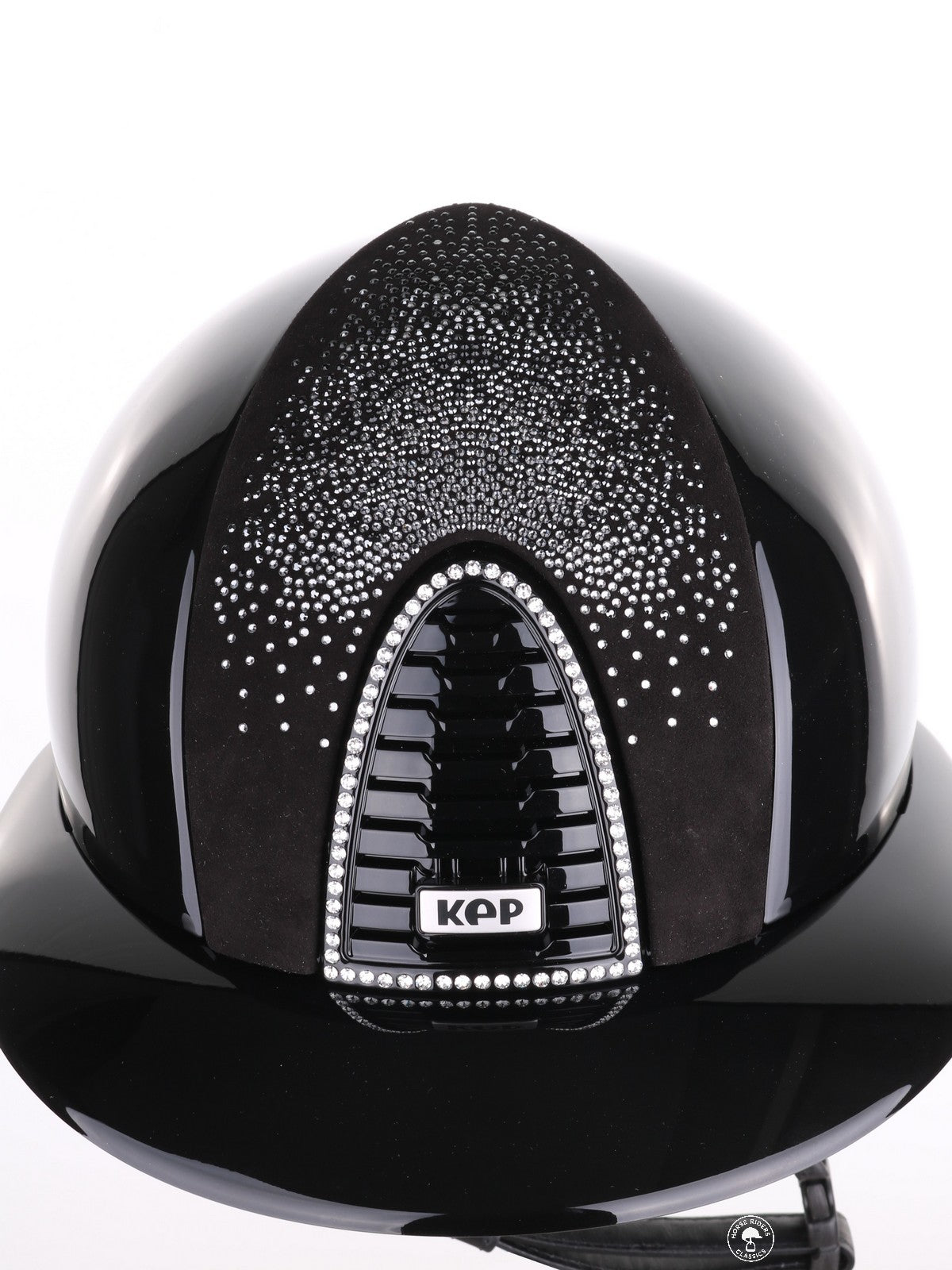 Kep Italia Paardrijhelm Cromo 2.0 Polish Polo Klep Zwart Swarovski Frame Shaded Silver insert