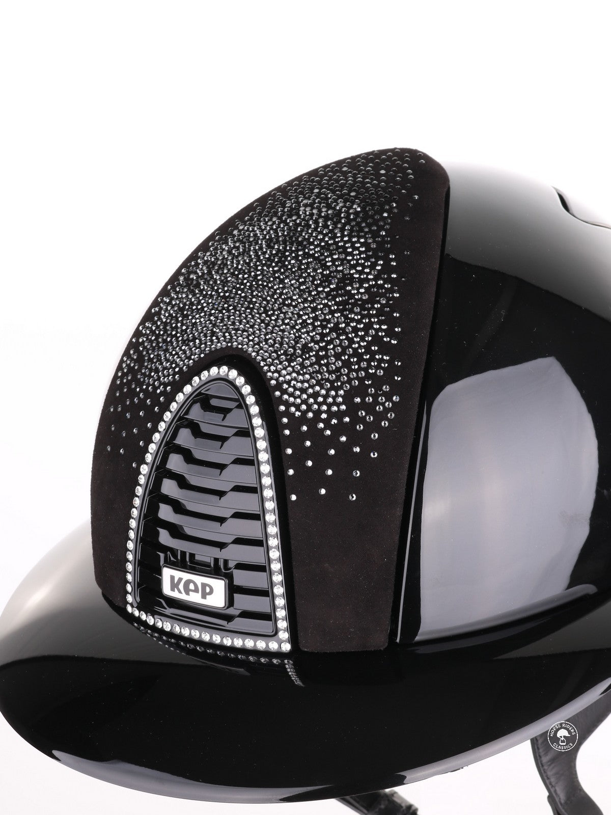 Kep Italia Paardrijhelm Cromo 2.0 Polish Polo Klep Zwart Swarovski Frame Shaded Silver insert