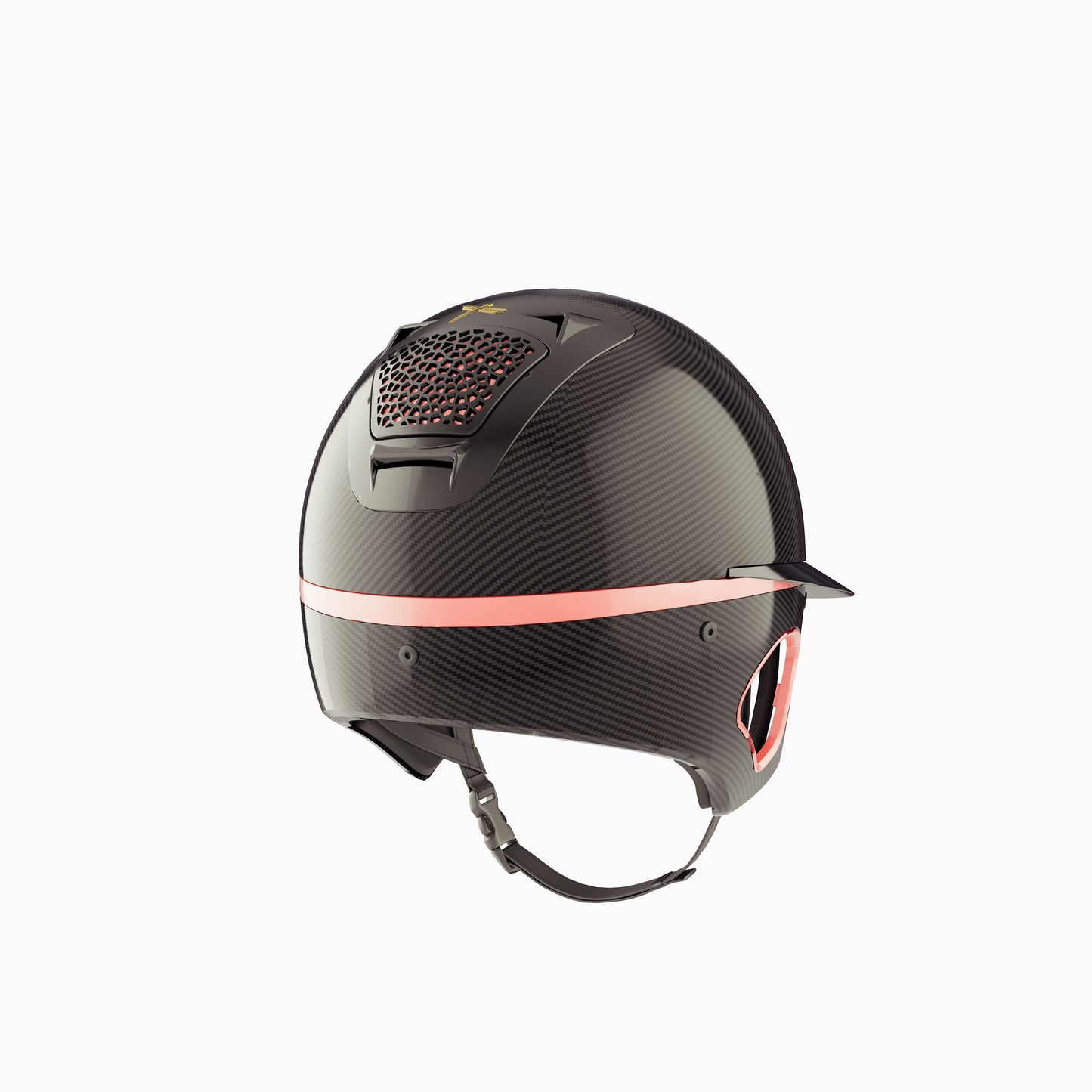 Freejump Helmet Voronoï with Temple Protection Carbon Gloss Rosé Gold Black