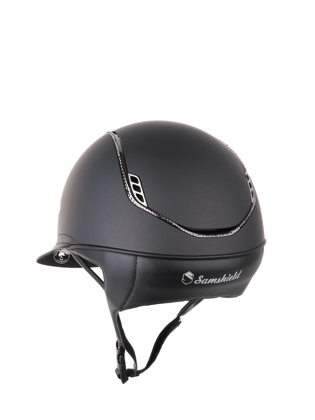 Samshield 2.0 Paardrijhelm Miss Shield Shadowmatt Black Chrome 300 crystals Zwart