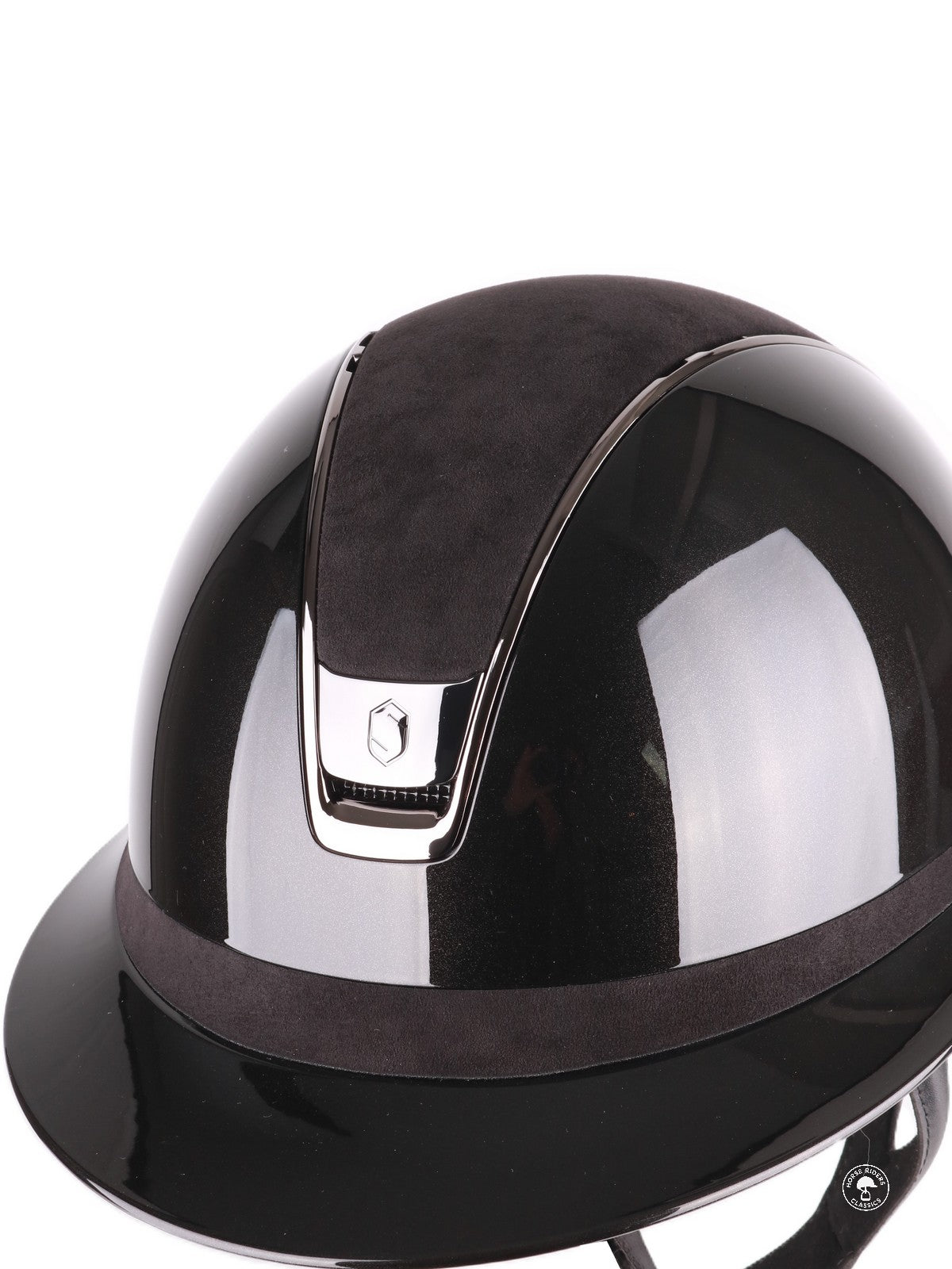 Samshield 2.0 Paardrijhelm Miss Shield Shadowglossy Black Chrome Alcantara Zwart